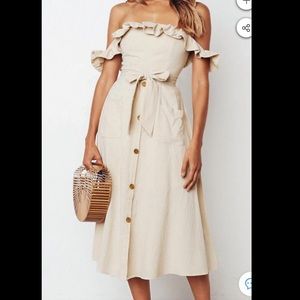 Off the shoulder smocked dress - BRAND NEW